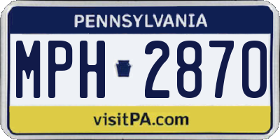 PA license plate MPH2870