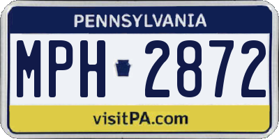 PA license plate MPH2872