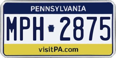 PA license plate MPH2875