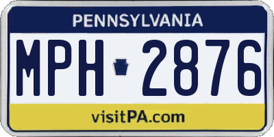 PA license plate MPH2876
