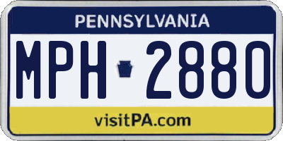 PA license plate MPH2880