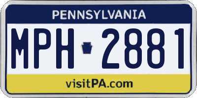 PA license plate MPH2881