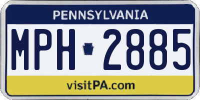 PA license plate MPH2885