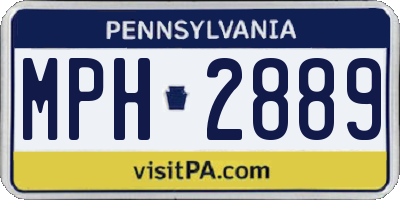 PA license plate MPH2889