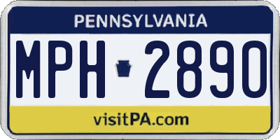 PA license plate MPH2890