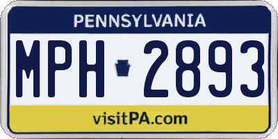 PA license plate MPH2893