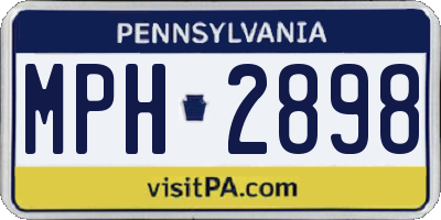 PA license plate MPH2898