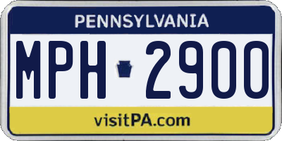 PA license plate MPH2900