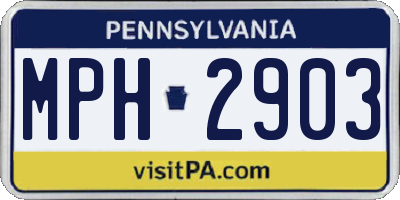 PA license plate MPH2903
