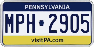 PA license plate MPH2905
