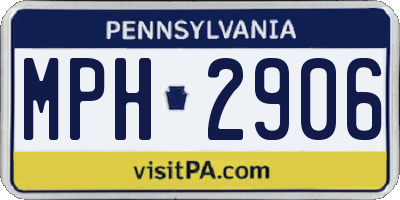 PA license plate MPH2906