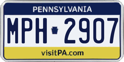 PA license plate MPH2907