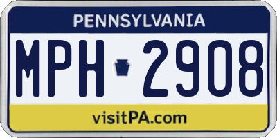 PA license plate MPH2908