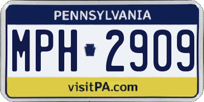 PA license plate MPH2909