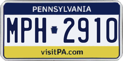 PA license plate MPH2910
