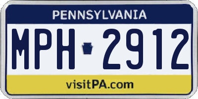 PA license plate MPH2912
