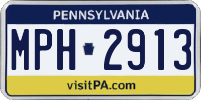 PA license plate MPH2913