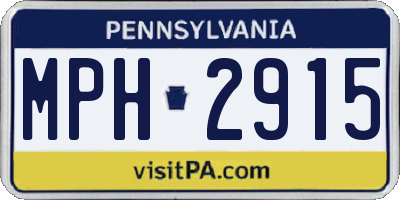 PA license plate MPH2915