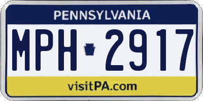 PA license plate MPH2917