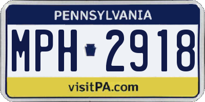 PA license plate MPH2918