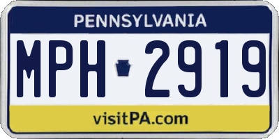 PA license plate MPH2919