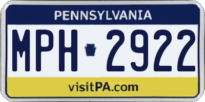 PA license plate MPH2922