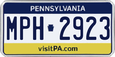 PA license plate MPH2923