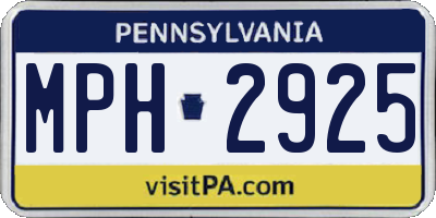 PA license plate MPH2925