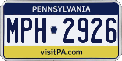 PA license plate MPH2926