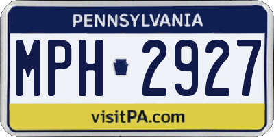 PA license plate MPH2927