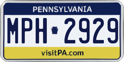 PA license plate MPH2929