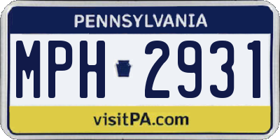 PA license plate MPH2931