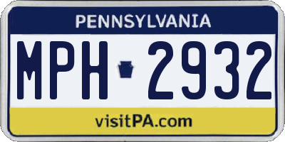 PA license plate MPH2932