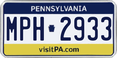 PA license plate MPH2933