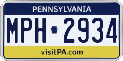 PA license plate MPH2934