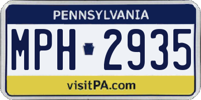 PA license plate MPH2935