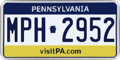 PA license plate MPH2952