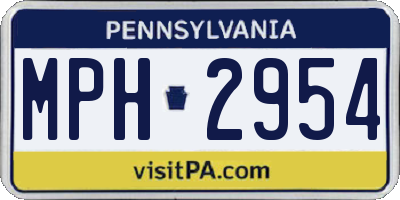 PA license plate MPH2954