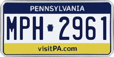 PA license plate MPH2961