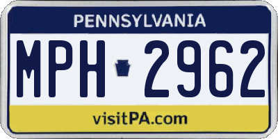 PA license plate MPH2962