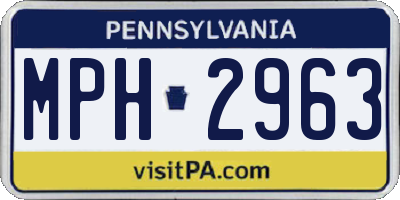 PA license plate MPH2963
