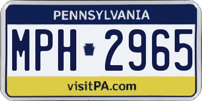 PA license plate MPH2965