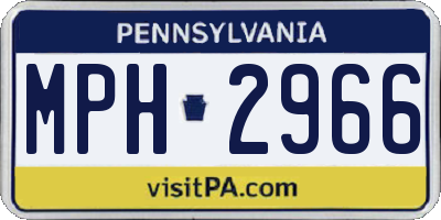 PA license plate MPH2966