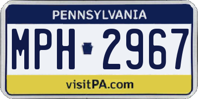 PA license plate MPH2967