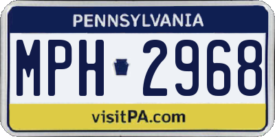 PA license plate MPH2968