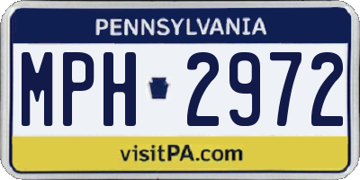 PA license plate MPH2972
