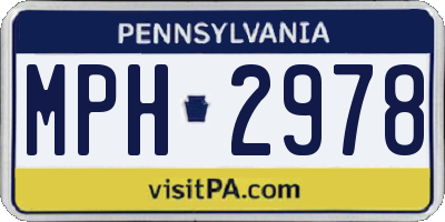 PA license plate MPH2978