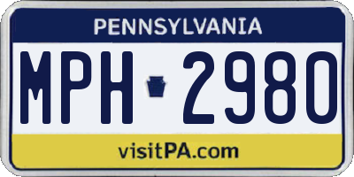 PA license plate MPH2980