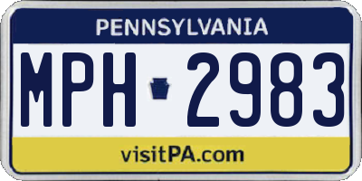 PA license plate MPH2983