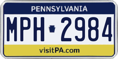 PA license plate MPH2984